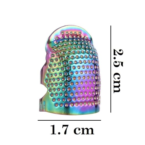 Moira Pack of 4 Adjustable Brass Finger Protector Thimble for Sewing Embroidery Needlework (Steel) - Image 2