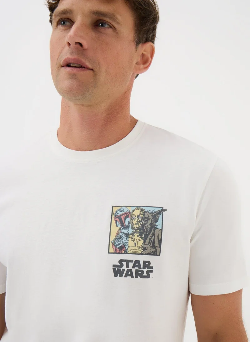 Matalan Star Wars Ecru Grid T-Shirt