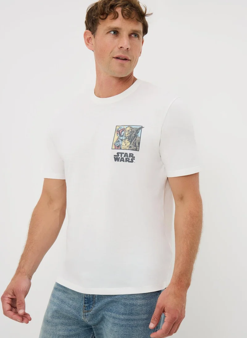 Matalan Star Wars Ecru Grid T-Shirt