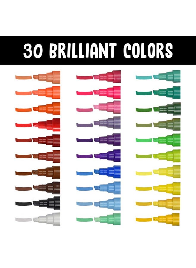 Positive Art Liquid Chalk Markers 30 Colors Window Markers Bright Colors Painting And Drawing For Kids And Adults Washable Window And Board Art For Bistros Bars Reversible Tip  - Image 2