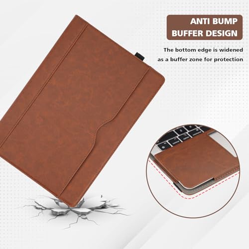 TT TYTX TYTX Compatible with MacBook Air Case 13.6 Inch, PU Leather MacBook Case fits for Model Release M5 A3449 M4 A3240 M3 A3113 M2 A2681 with Touch ID 2022-2026, with Pocket for Papers (Dark Brown) - Image 4