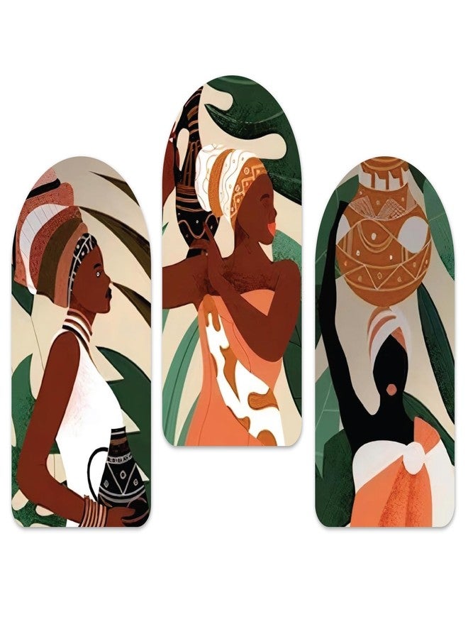 Kaameri Bazaar Tribal Women Boho Wood Print Wall Art Décor fro Living Room, Bedroom, Office, Shop Set of 3 Pieces - Image 1