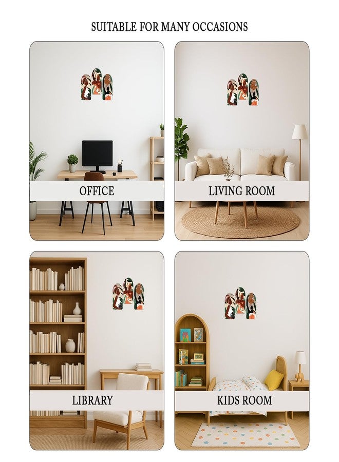 Kaameri Bazaar Tribal Women Boho Wood Print Wall Art Décor fro Living Room, Bedroom, Office, Shop Set of 3 Pieces - Image 4