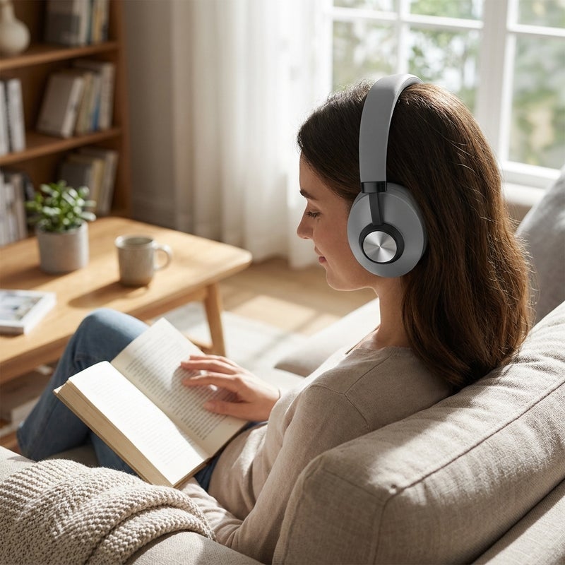 SODO Wireless Bluetooth headphones with TF card slot and up to 8 hours of playtime, extendable design, model SD-1007, Grey color - Image 4