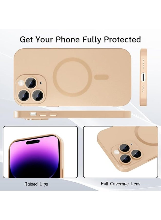 جراب مغناطيسي متوافق مع هاتف Iphone 11 Pro Max [متوافق مع MagSafe] [واقي عدسة الكاميرا المدمج] غطاء هاتف رفيع ناعم من السيليكون مقاوم للصدمات لامع معدني (ذهبي) - Image 2