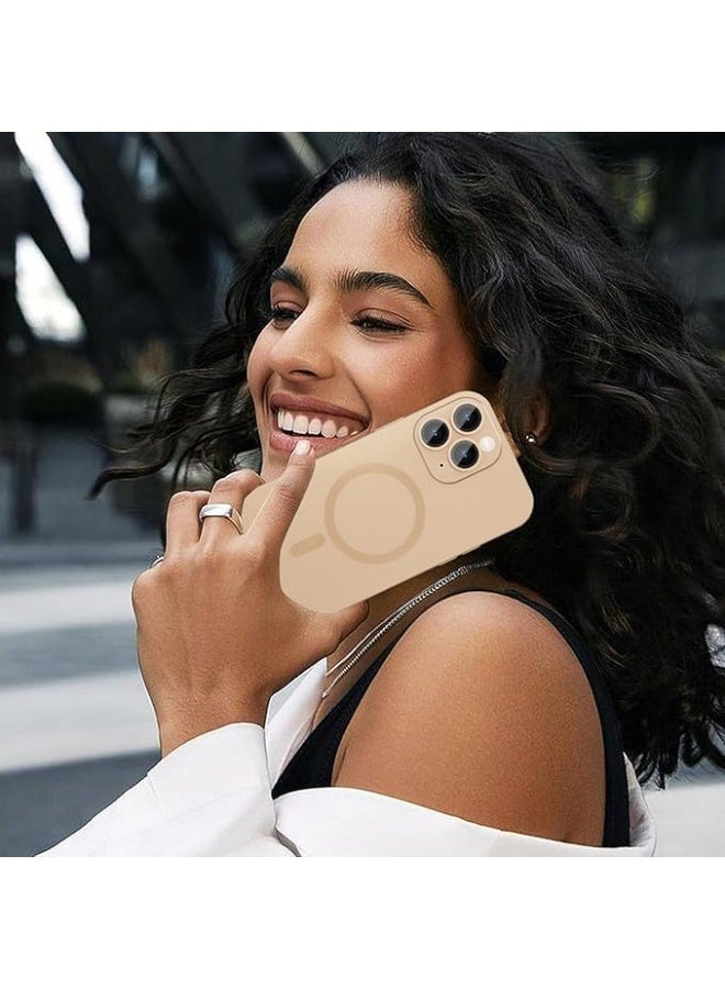 جراب مغناطيسي متوافق مع هاتف Iphone 11 Pro Max [متوافق مع MagSafe] [واقي عدسة الكاميرا المدمج] غطاء هاتف رفيع ناعم من السيليكون مقاوم للصدمات لامع معدني (ذهبي) - Image 3