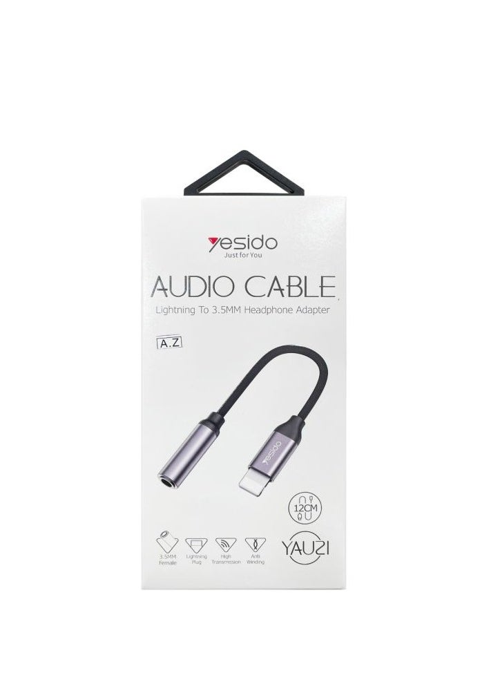 Yesido - Yesido Audio Cable AUX 3.5MM Lightning To Headphone Adapter 3.5millimeter Black - Image 1