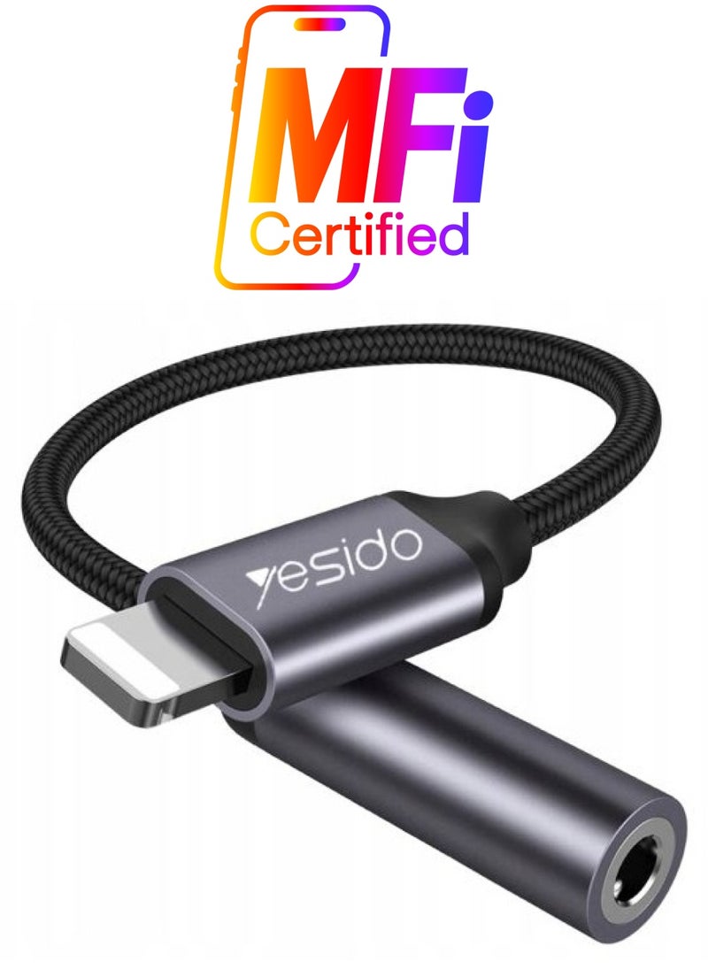 Yesido - Yesido Audio Cable AUX 3.5MM Lightning To Headphone Adapter 3.5millimeter Black - Image 1