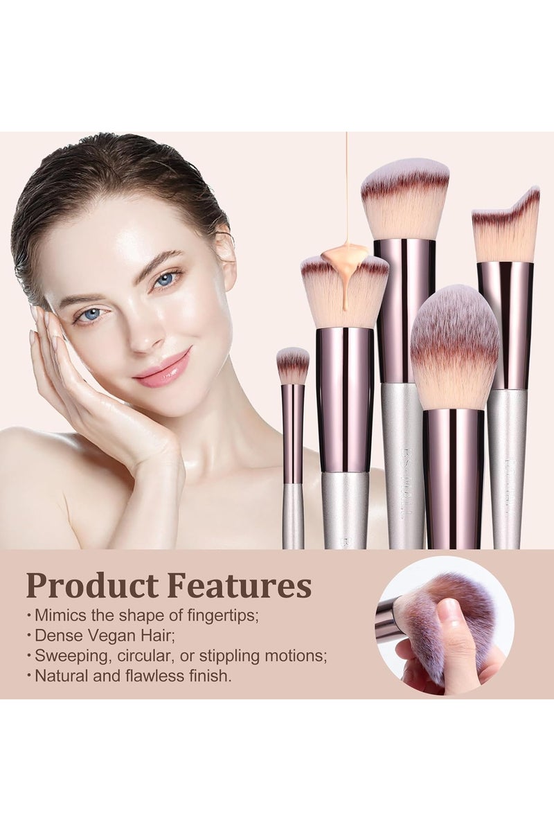 Yalora Makeup Brush Set 18 Pcs Premium Synthetic Foundation Powder Concealers Eye shadows Blush Makeup Brushes with black case - Image 4