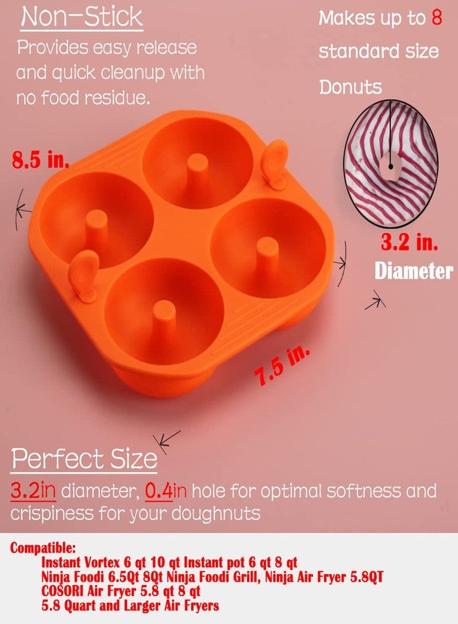 Kispog Silicone Donut/Bagel Pan Air Fryer Accessories, 1pcs 4 Cavity 3.2 inch, Compatible with All 6qt 6.5qt 7qt 8qt 10qt 12qt 15qt Air Fryer and Oven.… - Image 3