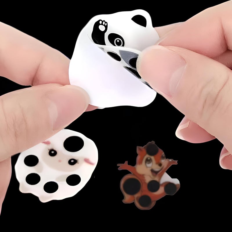 Baby Temperature Monitor Stickers - Cute panda design reusable fever patches for forehead, chemical-free, 5-pack for safe infant health tracking without batteries. - Image 3