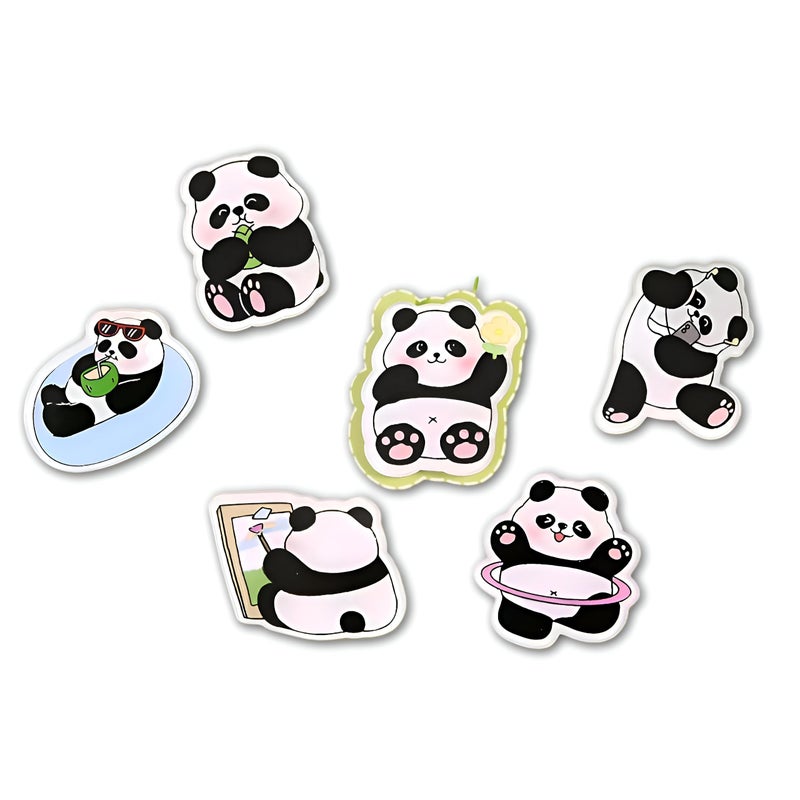 Baby Temperature Monitor Stickers - Cute panda design reusable fever patches for forehead, chemical-free, 5-pack for safe infant health tracking without batteries. - Image 1