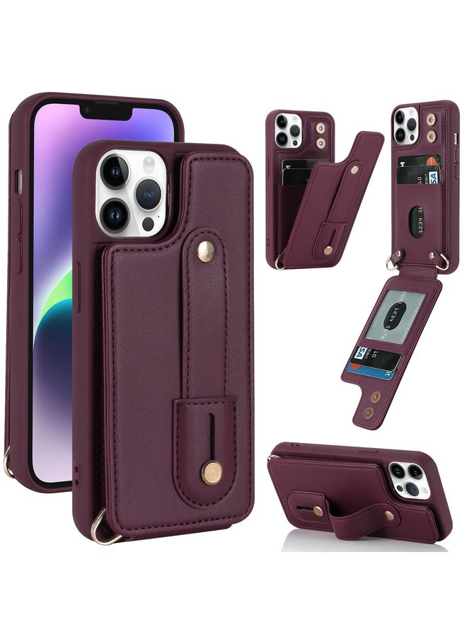 S-TOP Case For iPhone 11 Pro Wristband Vertical Flip Wallet Back Cover Phone Case - Image 1