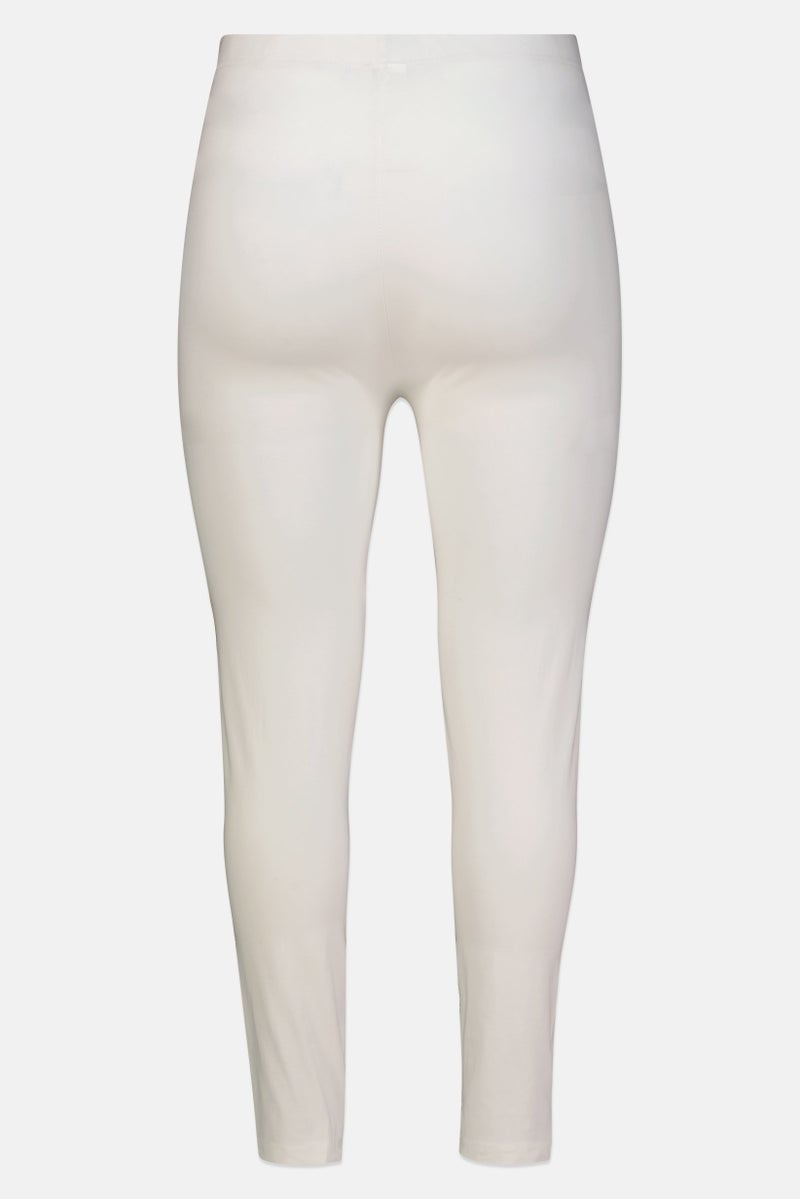 FOREVER 21 Women Solid 7/8 Length Leggings, White - Image 4