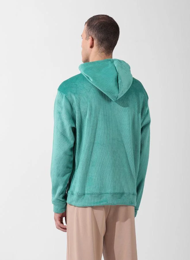 The Indian Garage Co Men Regular Fit Self Design Round Neck Full Sleeves Sweatshirt