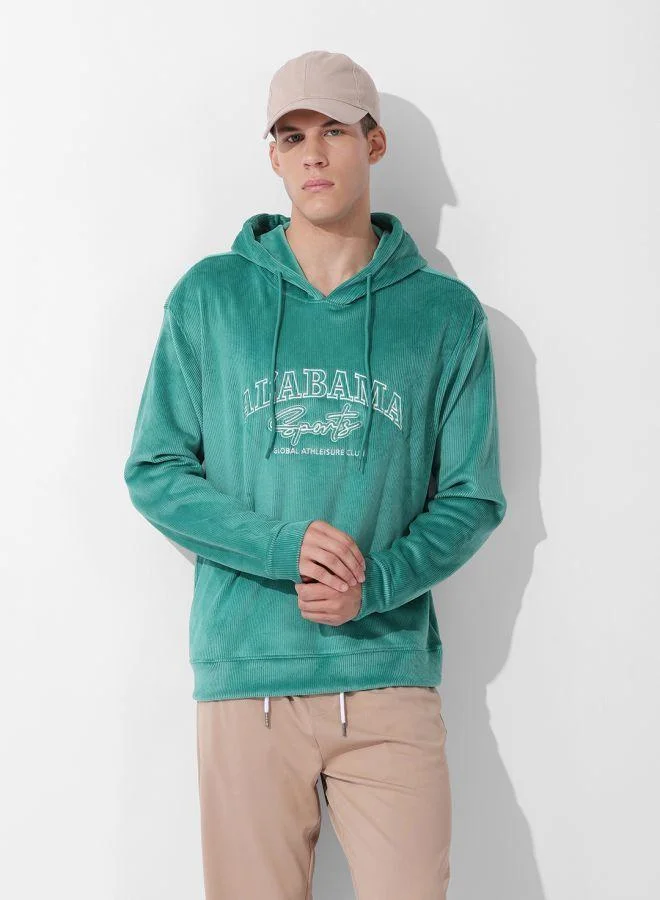 The Indian Garage Co Men Regular Fit Self Design Round Neck Full Sleeves Sweatshirt