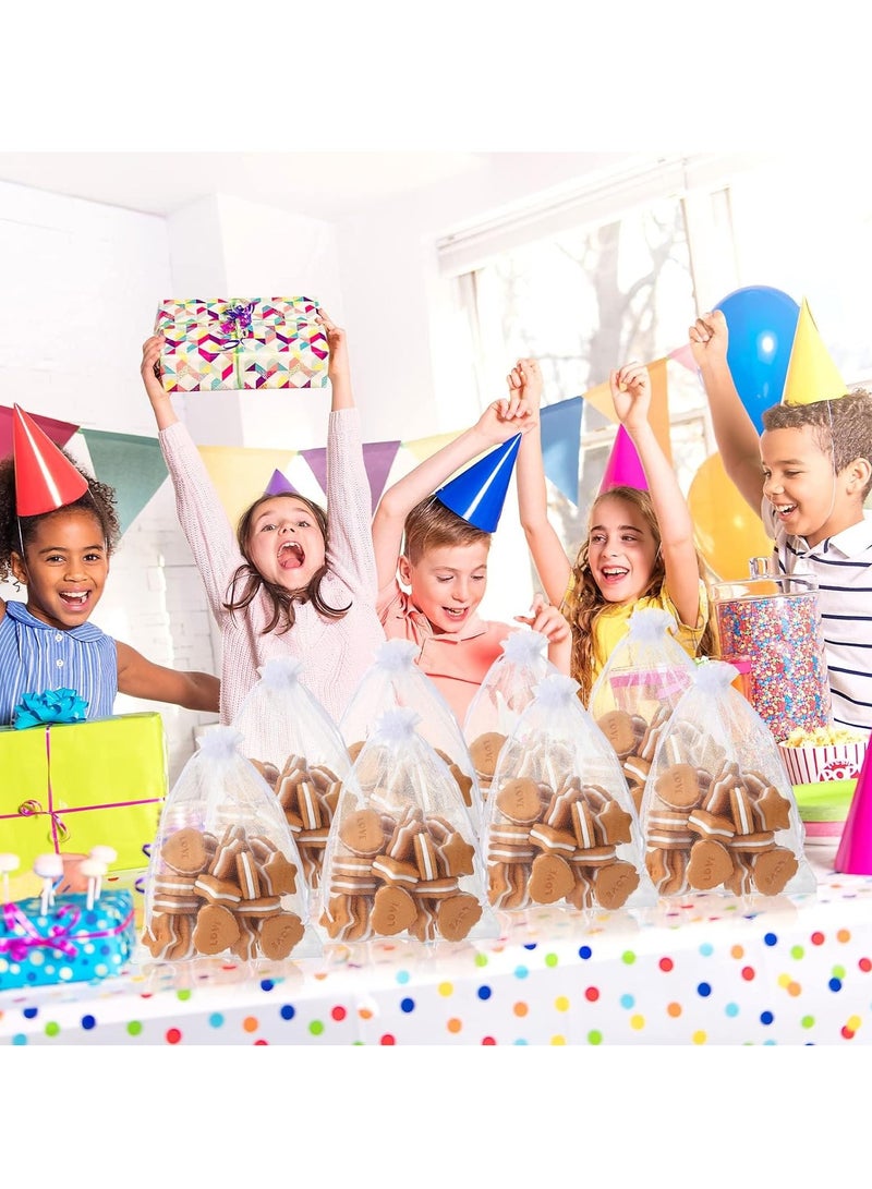 Excefore 50 Pcs Large Organza Bags White, 12 x 16 Inch Mesh Gift Drawstring Pouches Mesh Gift Bags Jewelry Pouch Party Wedding Favor Candy Bottle Sample Display Bag - Image 5