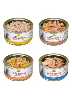 Almo Nature HQS Natural Variety Pack Grain Free, Additive Free Recipes - Chicken with Pumpkin (6); Chicken Breast (6); Tuna Atlantic Style (6); Chicken & Cheese(6), Adult Cat Canned Wet Food, Shredded - pzsku/ZE3EF6D787DD8A71E0A50Z/45/_/1737031316/479e2806-79e2-4251-a7bb-177f3a9c3bb3