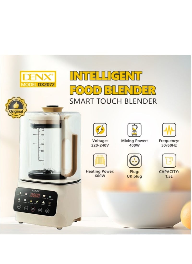 Denx Intelligent Smart Touch Blender 1.5 Liter Heat Resistant And Sound Proof With Heating Power - Image 2