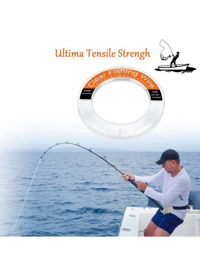 WUINOID Clear Fishing Line Wire 525 ft, Invisible Fishing Wire Nylon String for Hanging Balloons Crafts Picture Decorations, Clear String for Bracelets Necklaces, Jewelry Making Beading Threads Cords WUINDID - Image 3
