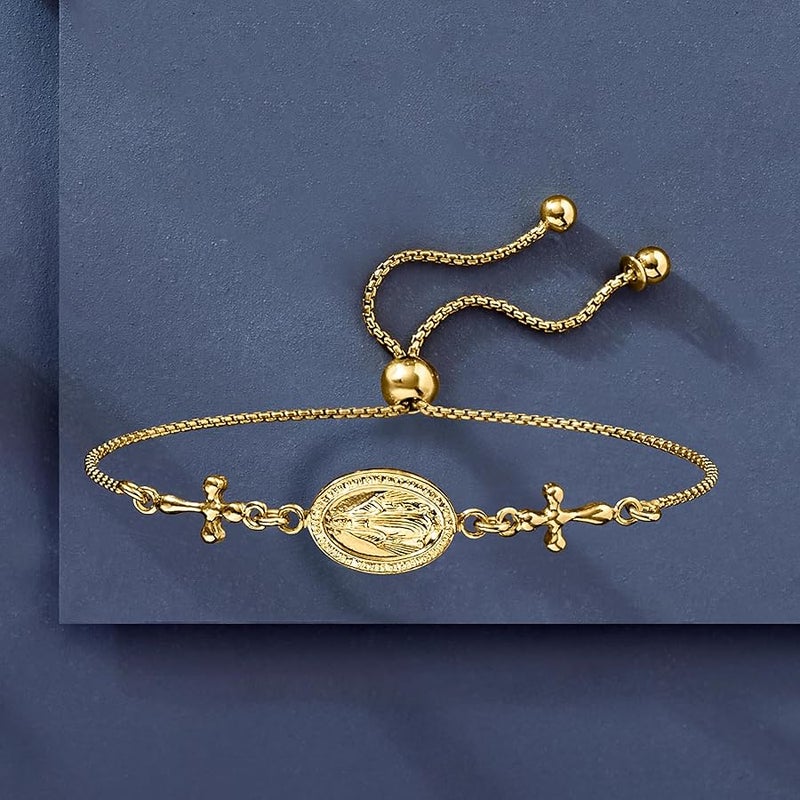 ROSS-SIMONS Miraculous Medal Bolo Bracelet, Adjustable, Metal, no gemstone - Image 5