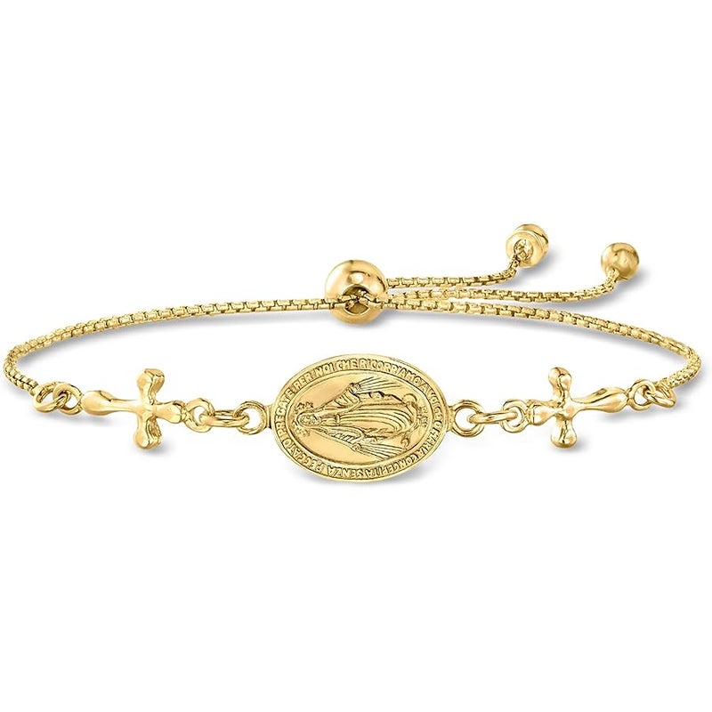 ROSS-SIMONS Miraculous Medal Bolo Bracelet, Adjustable, Metal, no gemstone - Image 1