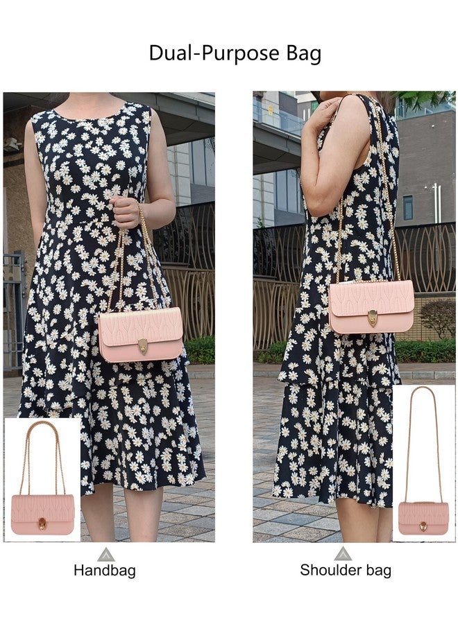 Port&lotus Womens Satchel Handbags Anti-Theft Cute Quilted Bag Pink Pu Leather Purses For Women Western Fashion Clutch Purses For Women With Gold Chain Purse Strap  - Image 3