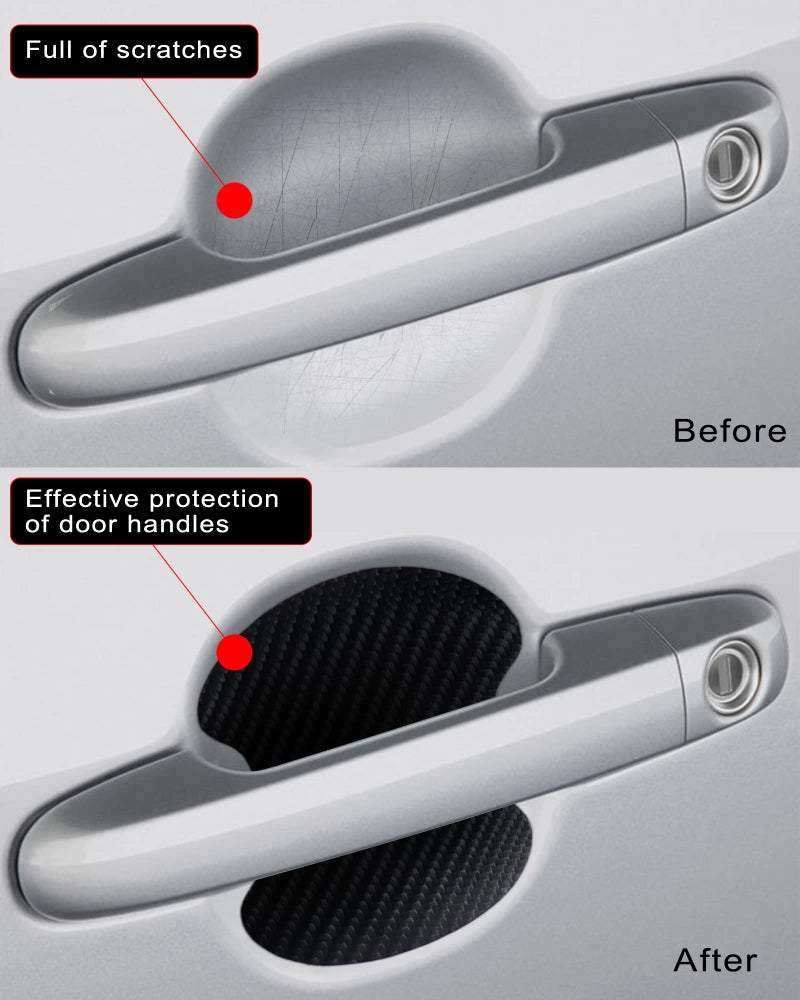 Buylogy® (Medium) 4PCS Car Door Handle Scratch Protectors, Carbon Fiber Paint Scratch Protector Sticker Auto Door Paint Guard Car Door Cup Scratch Protection Films - Image 2