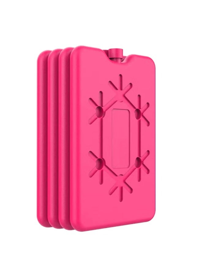 4 قطع من أكياس الثلج لصندوق الغداء، أكياس المجمد فائقة الرقة القابلة لإعادة الاستخدام، مدة طويلة للمبردات، كيس بارد للعمل، نزهة. الحفاظ على الطعام طازج، تصميم خفيف الوزن لسهولة الحمل الوردي - Image 1