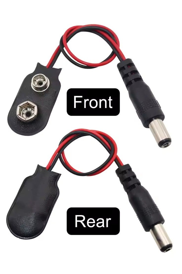 5-Pieces 9V Battery Clip with DC Jack - 9VDC Battery Connector  - Image 3