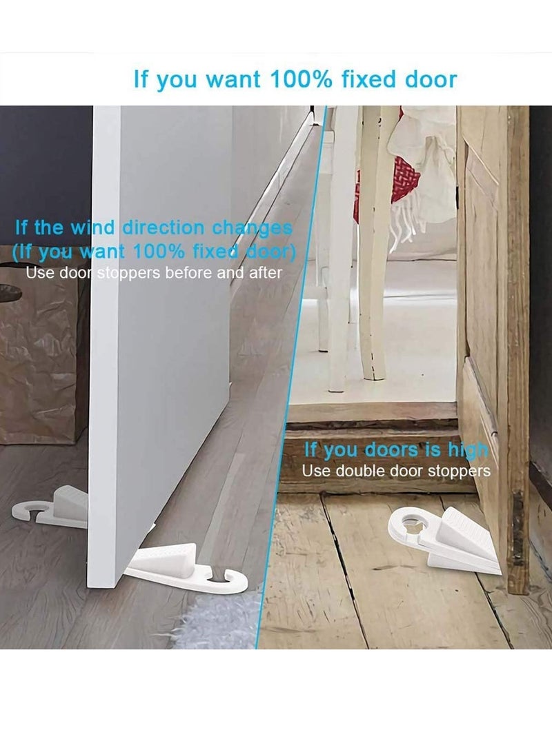 Zikra Door Stopper, Rubber Hook Type Door Stopper, Door Stop Works on All Floor Surfaces, Control The Size of The Door Gaps and Prevent The Lock-Outs,1 Inch Thick, 2 Pack (White) - Image 2