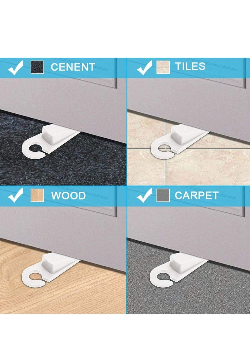 Zikra Door Stopper, Rubber Hook Type Door Stopper, Door Stop Works on All Floor Surfaces, Control The Size of The Door Gaps and Prevent The Lock-Outs,1 Inch Thick, 2 Pack (White) - Image 3