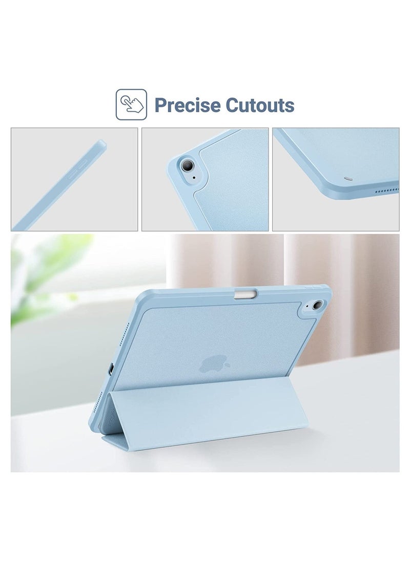 vesus iPad Air 5/4 10.9 Inch Case 2022 2020 with Pencil Holder, Trifold Lightweight Hard Shell Slim Smart Cover for 10.9" iPad Air 5th 4th Generation -SkyBlue - Image 5