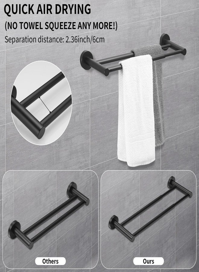 RUMOSE Adjustable Double Bath Towel Bar 15 to 27 Inch Matte Black Retractable Tower Holder Hanger Stainless Steel Expandable Dual Bathroom Tower Racks Bathroom Accessories, Wall Mounted - Image 4