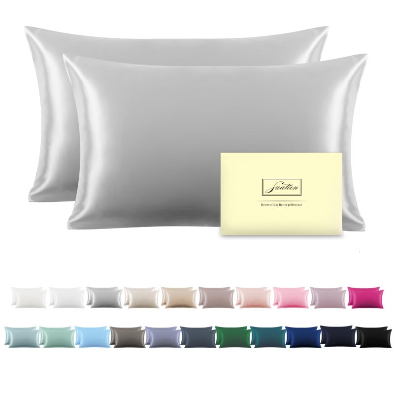 Silk Pillowcase for Hair and SkinSoftBreathable and Sliky 100 Silk Pillowcases King Set of 2Both Sides Natural Mulberry Silk Pillow Cases with Hidden ZipperKing Size 20X 362pcs