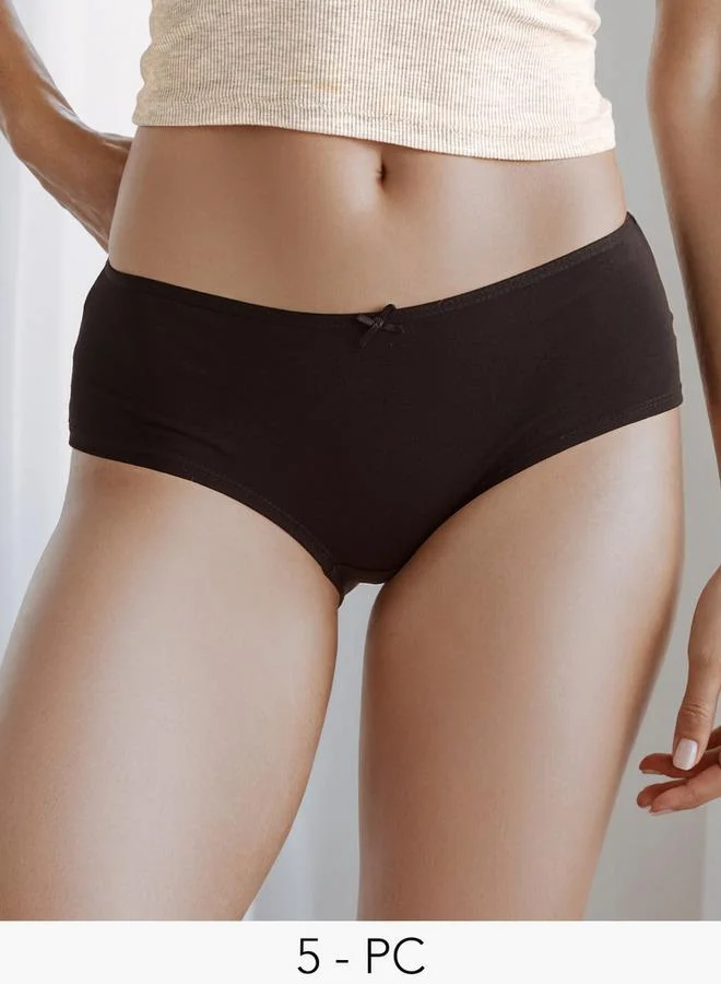 سبلاش فيڤ سروال داخلي نسائي بتصميم هيبستر مع فيونكة - عبوة من  قطع