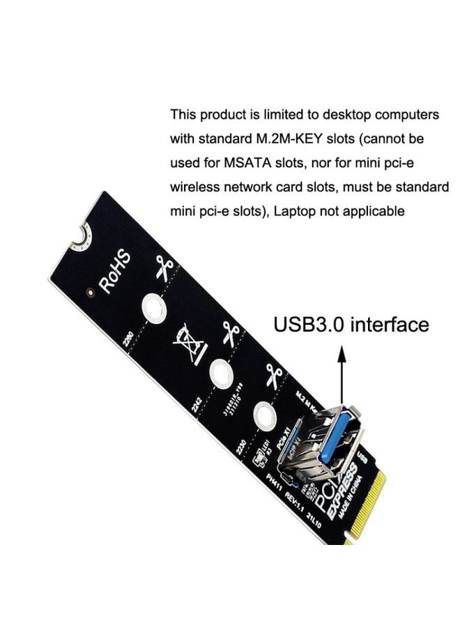 BURAQ 5pcs NGFF M.2 Rotor PCI-E Channel USB3.0 Transfer Card Graphics Extension Transfer(Black)  - Image 2