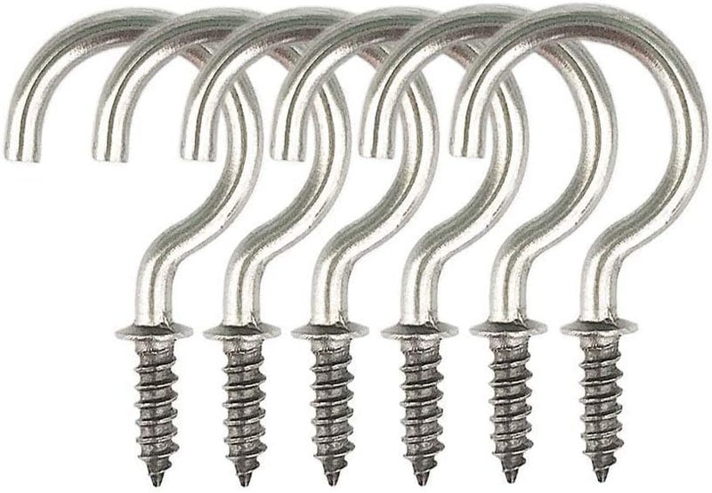 IDEALSV 304 Stainless Steel Screw Ceiling Hooks, 7/8 Inch Screw-in Light Hooks Outdoor and Indoor Use (40 PCS) - Image 5