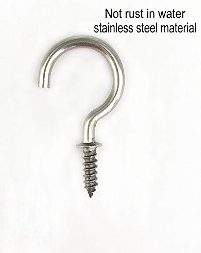 IDEALSV 304 Stainless Steel Screw Ceiling Hooks, 7/8 Inch Screw-in Light Hooks Outdoor and Indoor Use (40 PCS) - Image 2