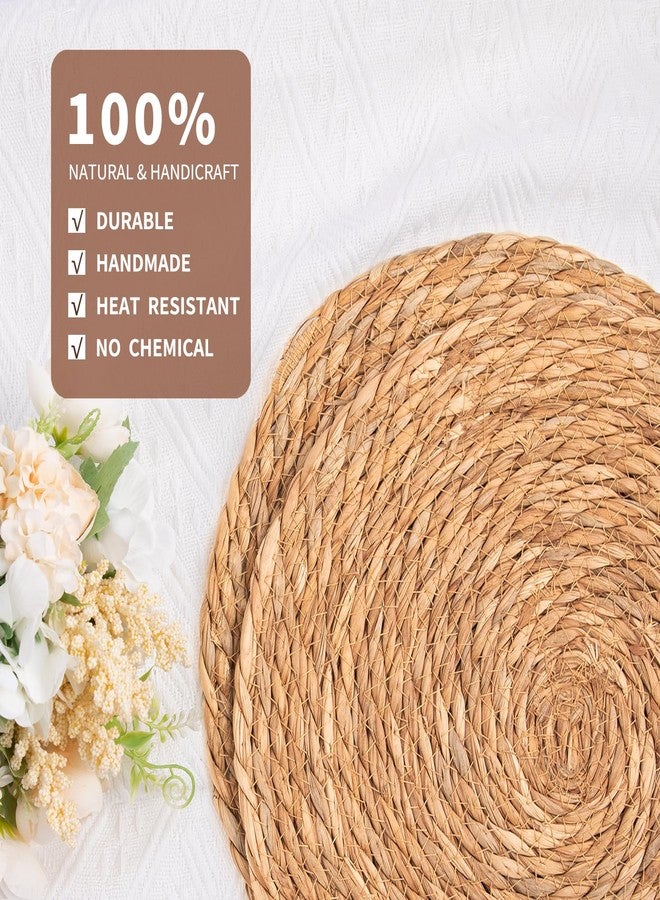 Orchidleaf Round Woven Placemats Set of 6, 13 Inch Boho Rattan Placemats, Rattan Chargers for Dinner Plates Natural Farmhouse Rustic Wicker Placemat for Dining Table Decor - Image 4