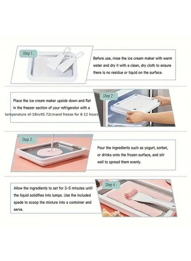 Pink Ice Cream Maker Machine No Electricity Needed Stainless Steel - Image 4