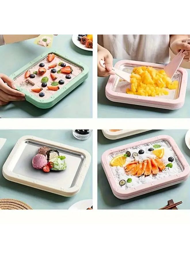 Pink Ice Cream Maker Machine No Electricity Needed Stainless Steel - Image 2