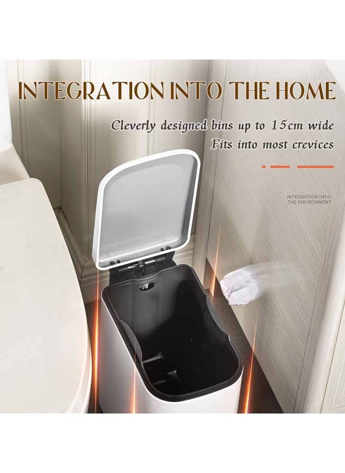 Hihonor Wastebasket, Bathroom Wastebasket, Soft Close with Lid, Step Tread, 6 Litre/1.6 Gallon Stainless Steel Wastebasket with Removable Inner Bin, Fingerprint Resistant Finish  - Image 2
