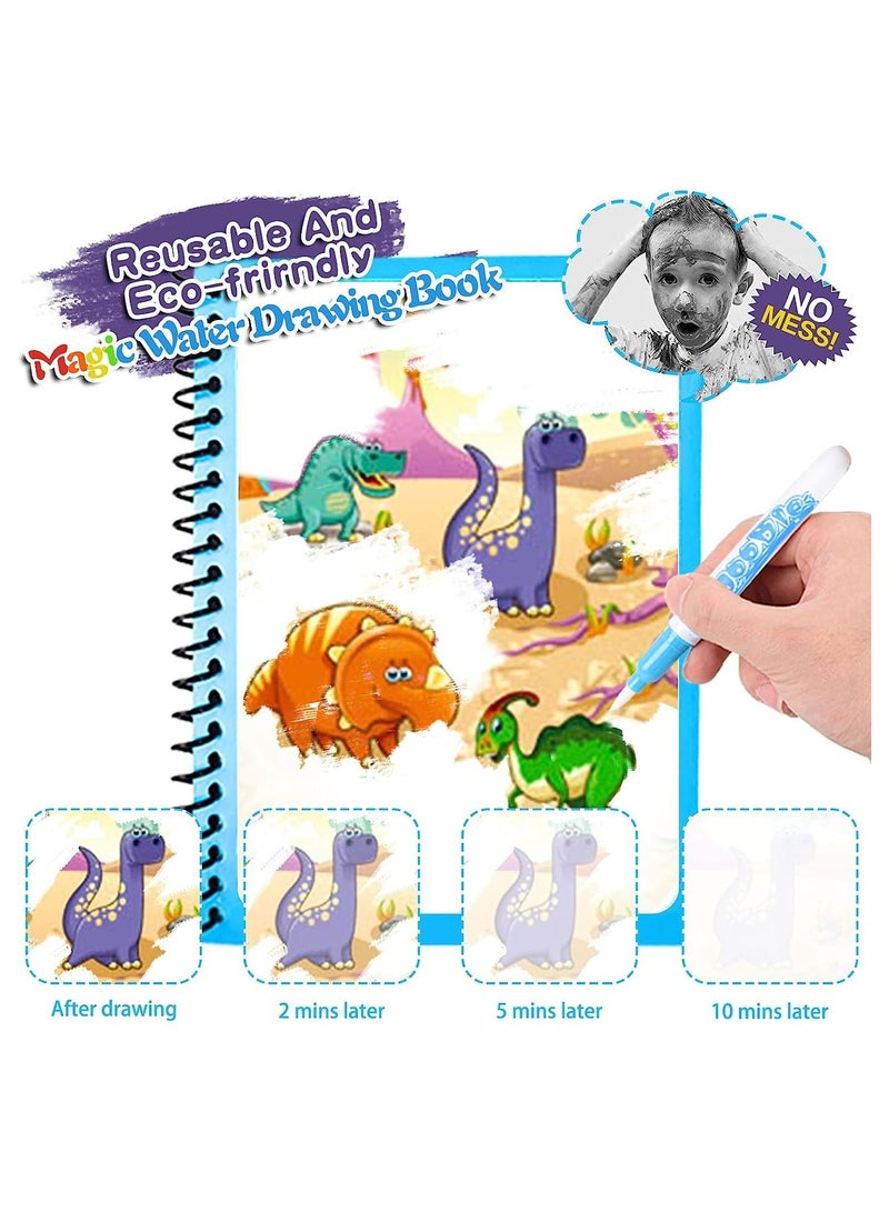 JOLLITY LLC Magic Water Book Drawing Toys for Kids 2 years plus Old Montessori Toys Drawing Books with Painting Water Brush Pens Baby Toys Dinosaur Jungle Animal and Water Sea Creatures 3 pcs - Image 4