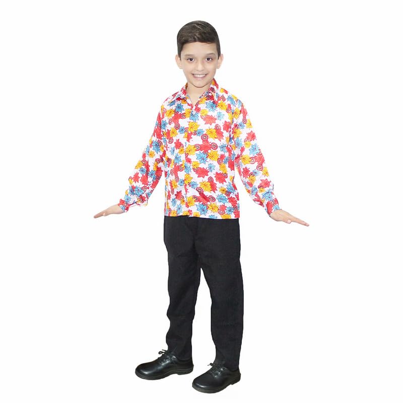 Kaku Fancy Dresses Metal For Boys Flower Print Shirt/Goa Shirt, Western Costume -Multicolour, 5-6 Year - Image 1