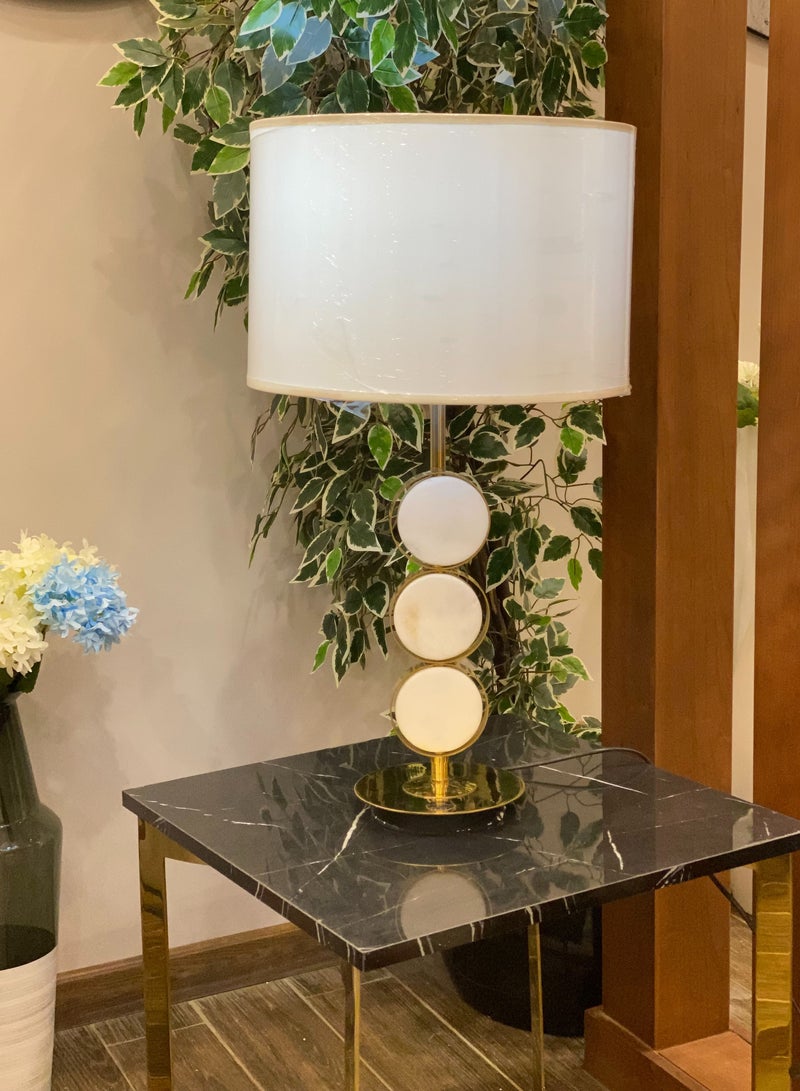 سوليتير مصباح ترابيزة من الستانلس ستيل والرخام الطبيعي مع خاصية التحكم باللمس - Image 1