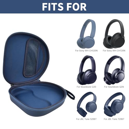 PAIYULE Headphone Case for Sony WHCH720N WHCH520 WH1000XM4 for Soundcore Q20i Q20 Q30 for JBL Tune 720BT 510BT Noise Canceling Headphones Wireless Headset Travel Bag Box OnlyBlue - Image 3