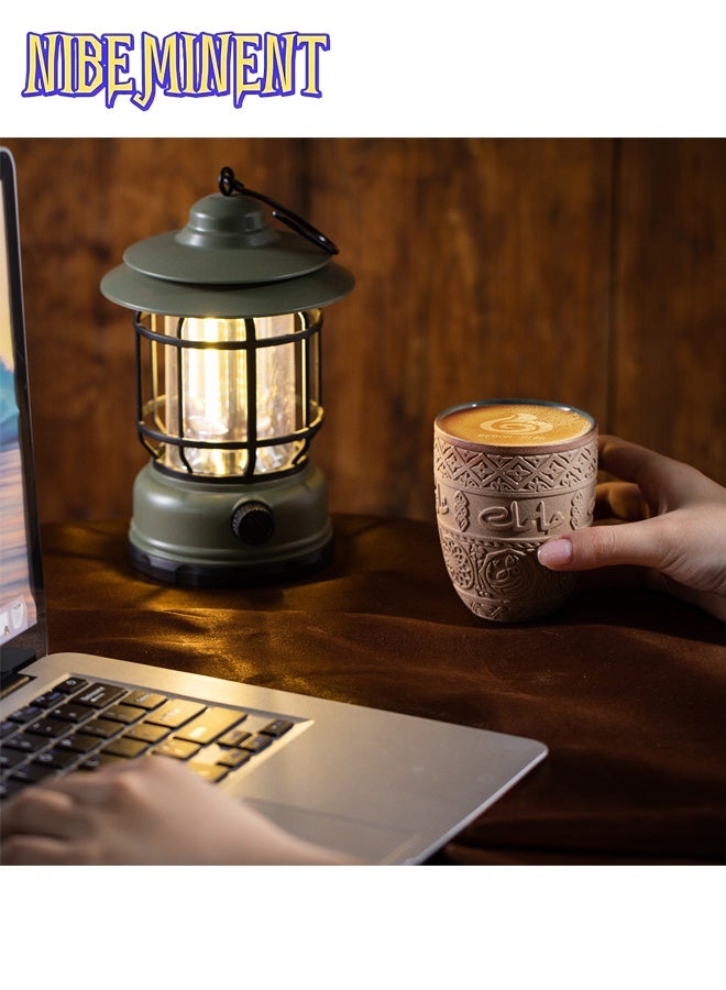 NIBEMINENT 280ml Middle Eastern Style Vintage Ceramic Coffee Cup, Reusable Arabic Relief Water Cup, Perfect for Family Gatherings and Special Occasions, Desert Coffee Mug | Desert Theme Decor | Ceramic Mug, Ideal Gifts for Family and Holiday - Image 5