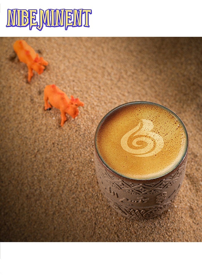 NIBEMINENT 280ml Middle Eastern Style Vintage Ceramic Coffee Cup, Reusable Arabic Relief Water Cup, Perfect for Family Gatherings and Special Occasions, Desert Coffee Mug | Desert Theme Decor | Ceramic Mug, Ideal Gifts for Family and Holiday - Image 3