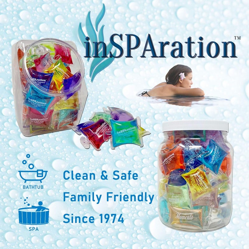 InSPAration 152 Hot Tub Spa & Bath Aromatherapy Fragrance Assortment-50 Pillow Packs Fish Bowl 50pk Assortment, Multiple - Image 3